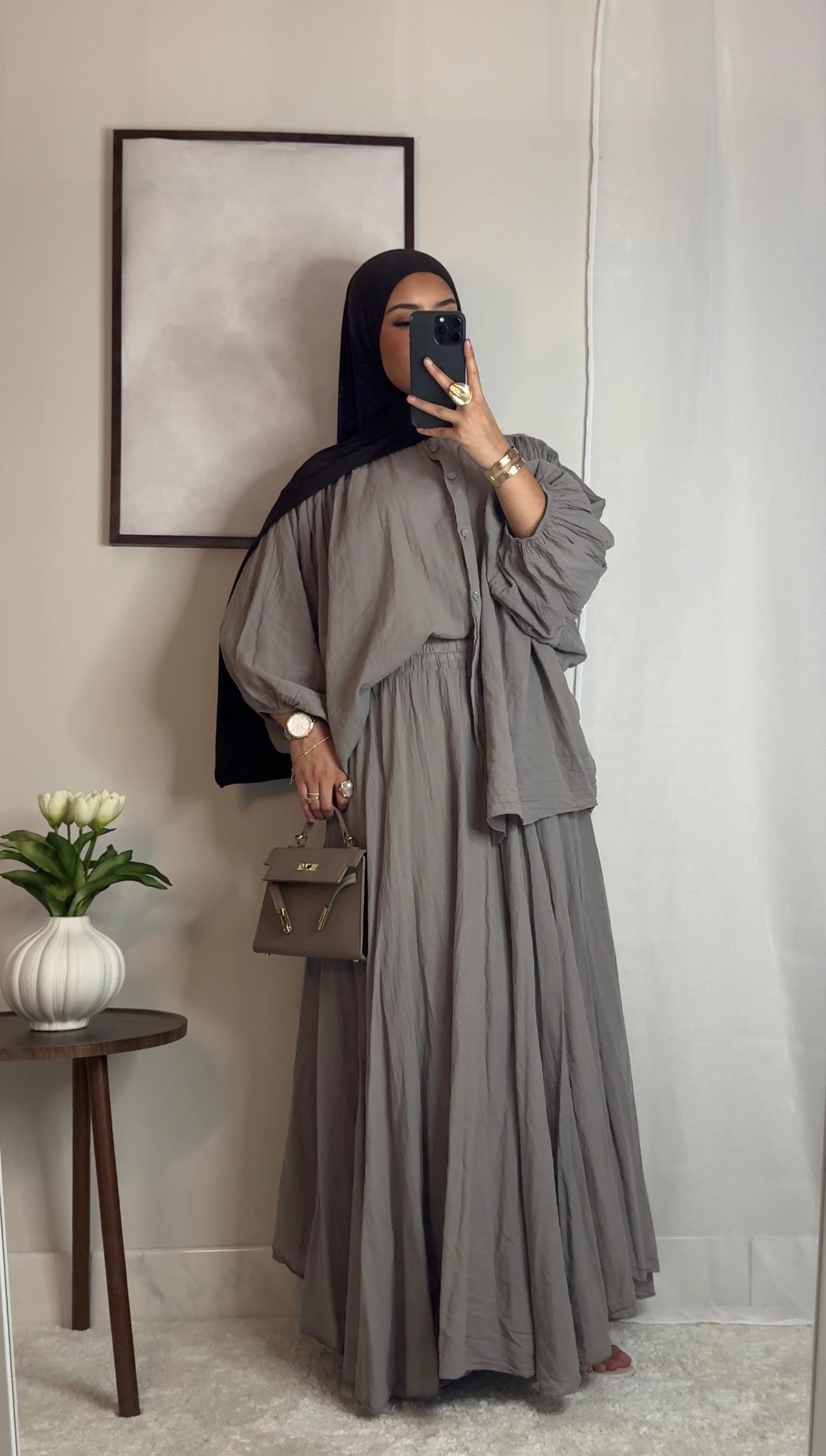 Ensemble 100% coton - taupe -