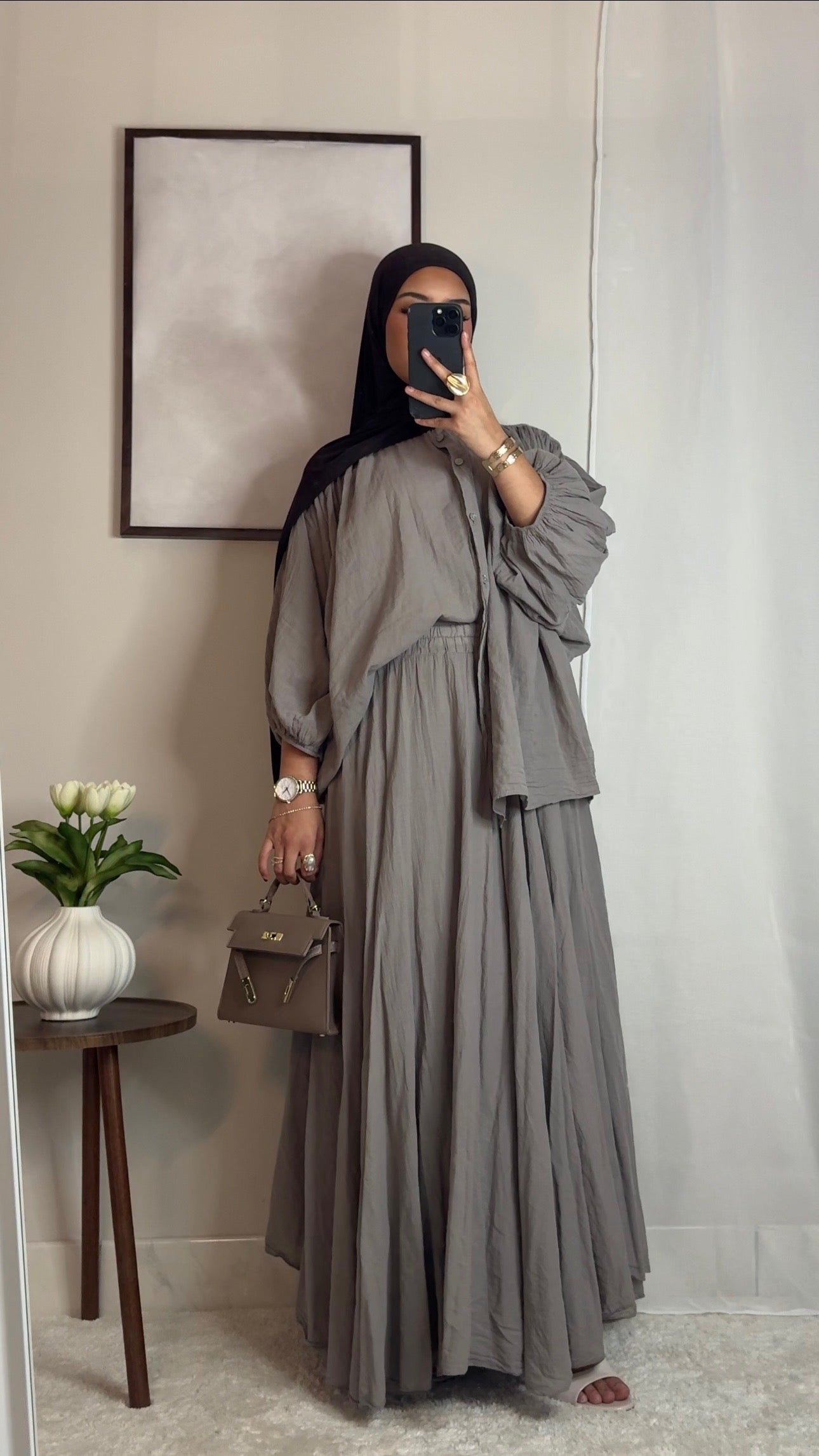 Ensemble 100% coton - taupe -
