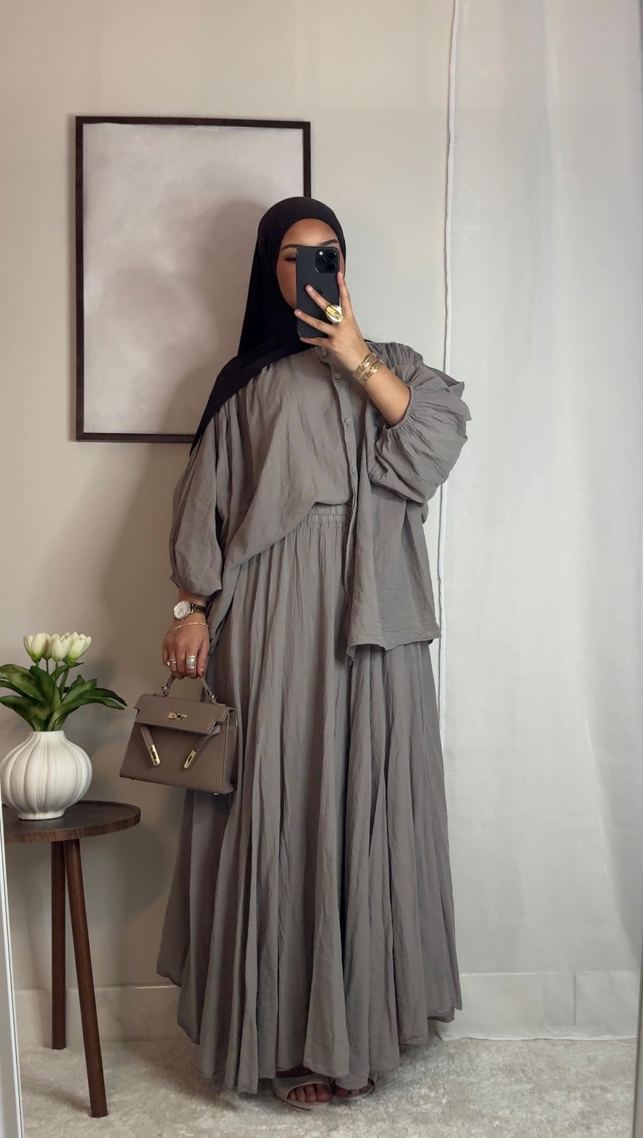 Ensemble 100% coton - taupe -