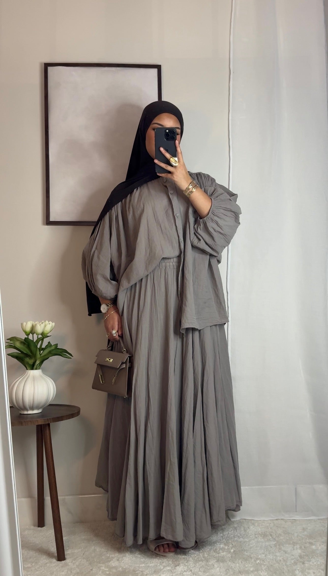 Ensemble 100% coton - taupe -