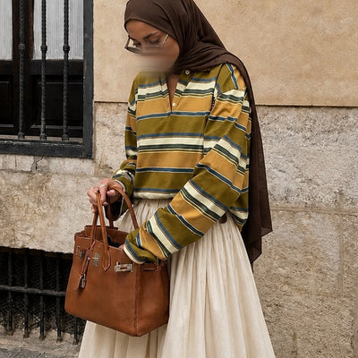 Top manches longues rayures vintage
