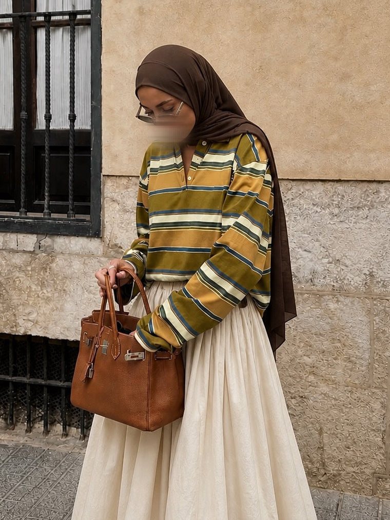 Top manches longues rayures vintage