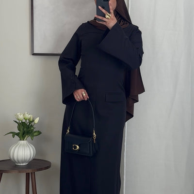 Robe longue structurée - noir -
