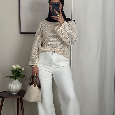 Pantalon en lin blanc