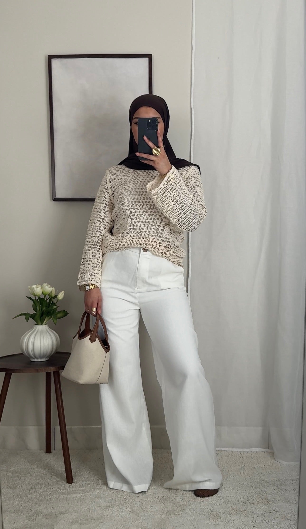 Pantalon en lin blanc