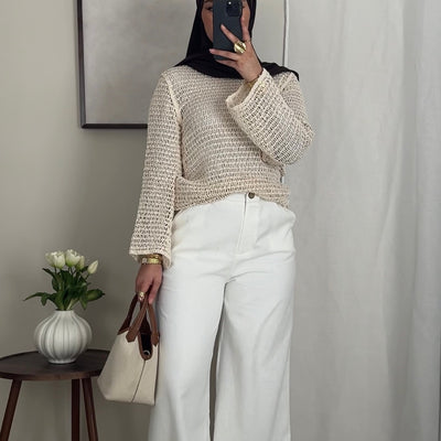 Pantalon en lin blanc