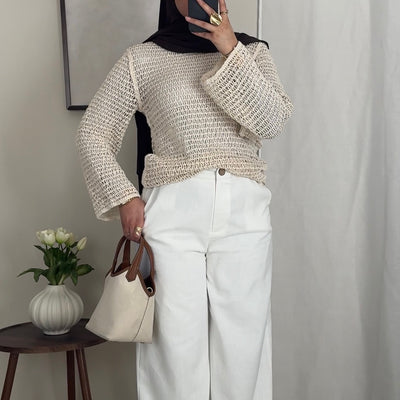 Pantalon en lin blanc