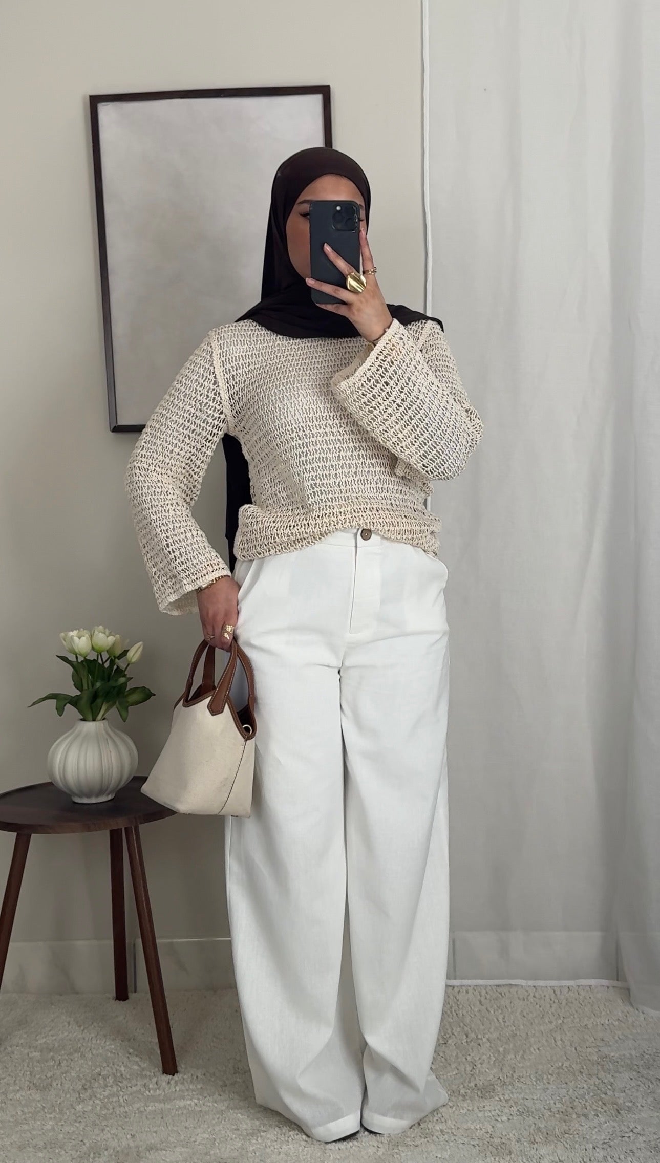 Pantalon en lin blanc
