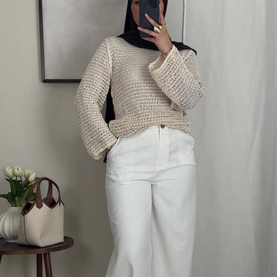 Pantalon en lin blanc