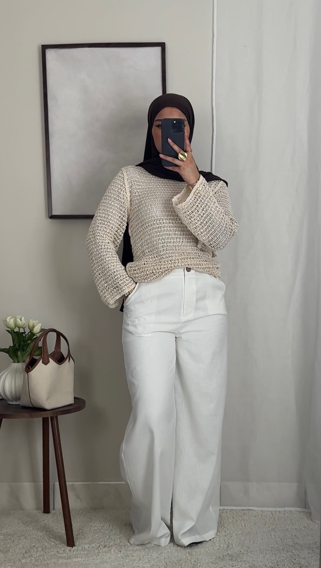 Pantalon en lin blanc
