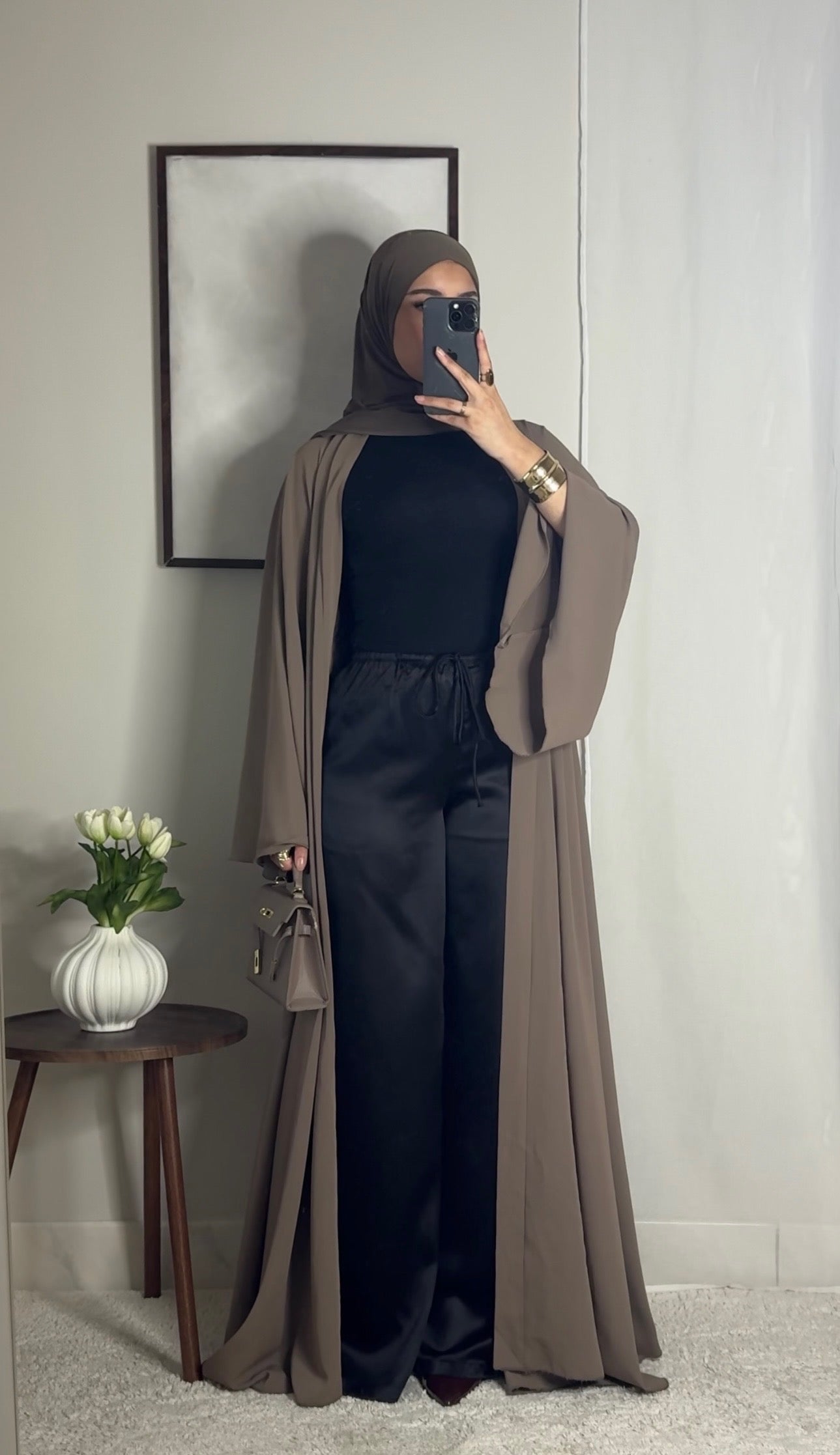 Pantalon satin fluide - noir -