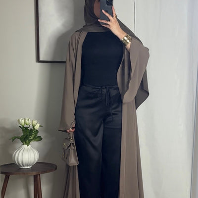Pantalon satin fluide - noir -