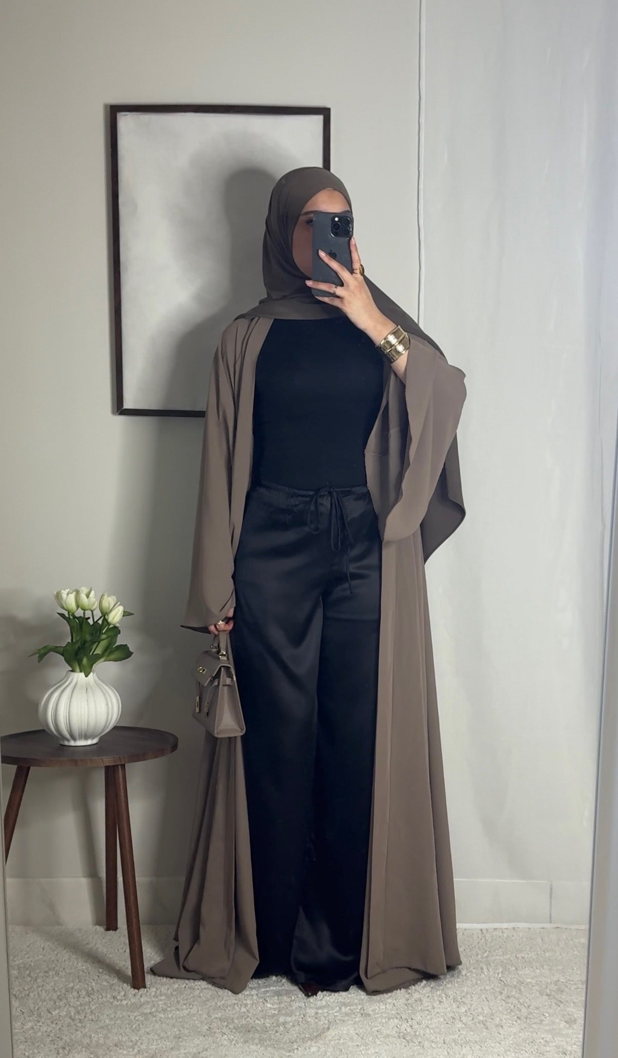 Pantalon satin fluide - noir -