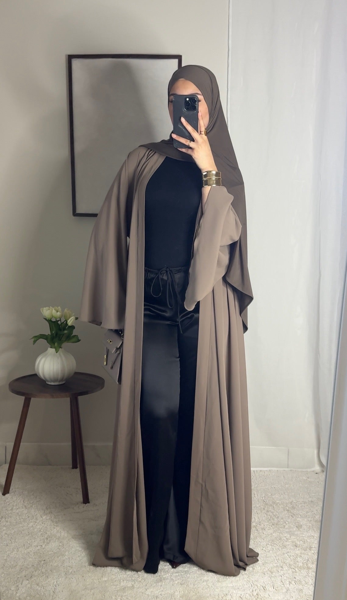 Pantalon satin fluide - noir -