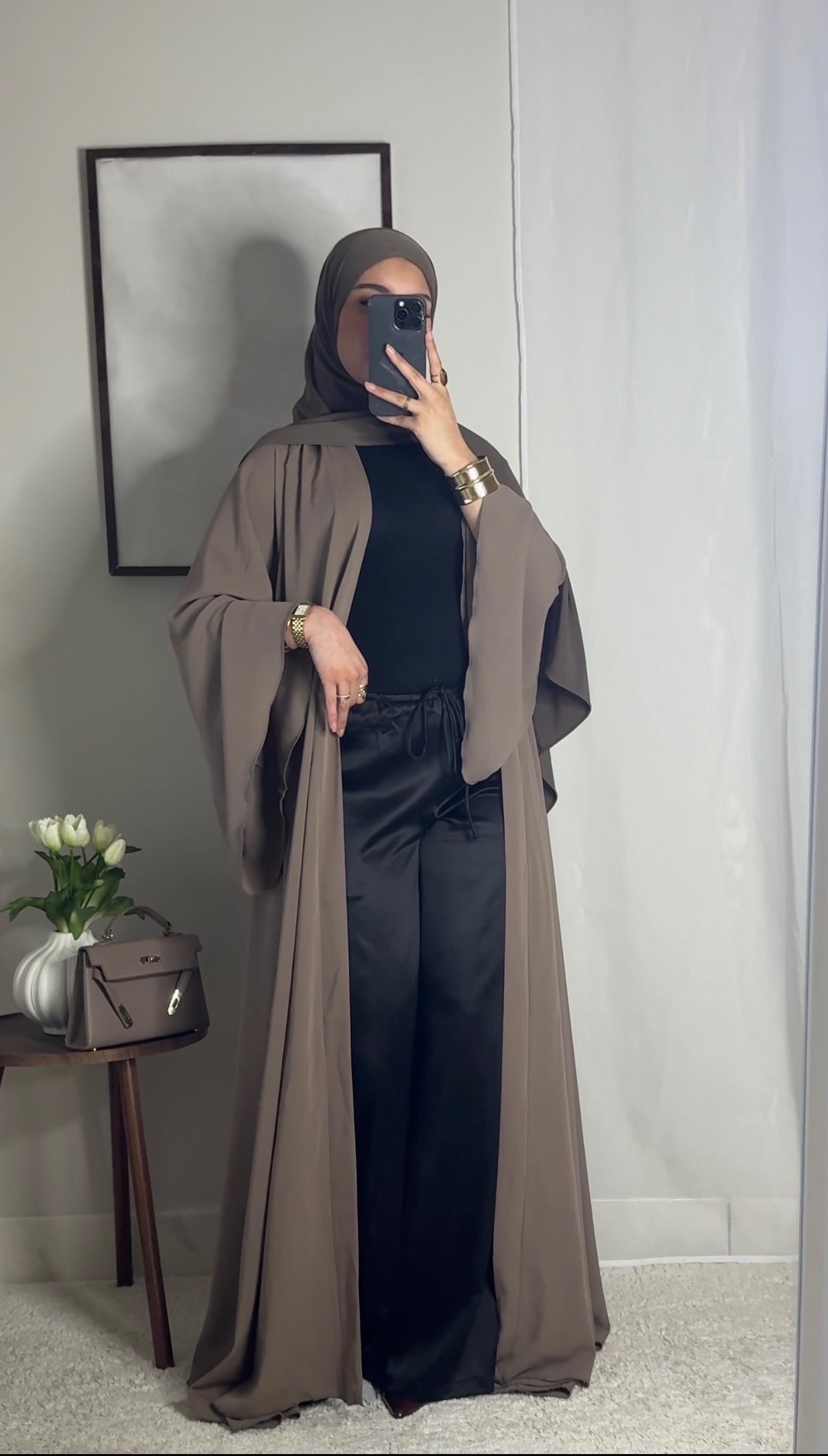 Pantalon satin fluide - noir -