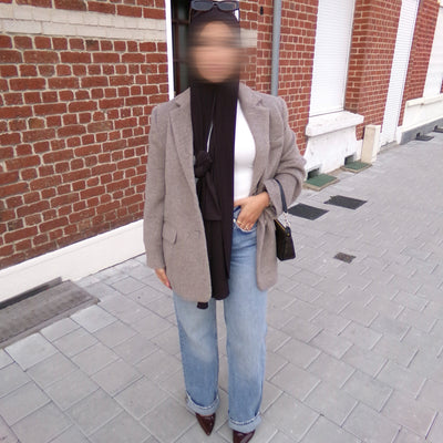 Blazer fourrure - taupe -