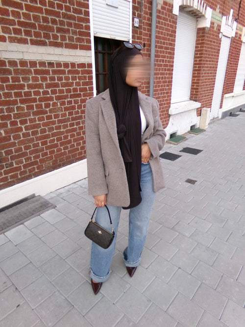 Blazer fourrure - taupe -