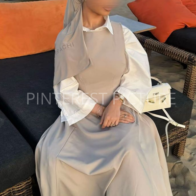 Robe classique sans manches - beige -